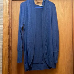 Navy blue cardigan with hood